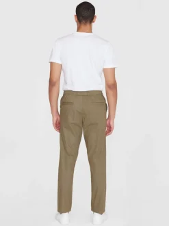 Pantalon droit en coton bio | vert olive "tim tapered poplin burned olive"