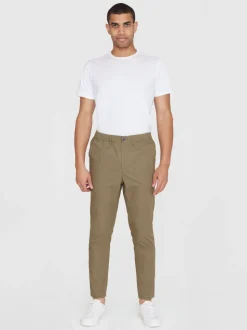 Pantalon droit en coton bio | vert olive "tim tapered poplin burned olive"