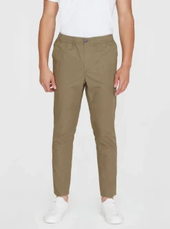 Pantalon droit en coton bio | vert olive 