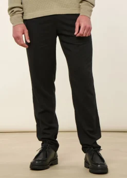 Pantalon droit en lyocell et lin bio | noir "tim linen-mix pant vegan - black jet"