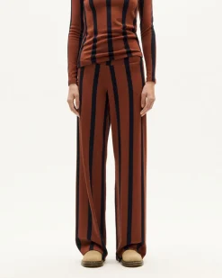Pantalon droit en matières recyclées | marron 