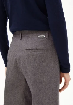 Pantalon droit flanelle en coton bio | gris/marine 