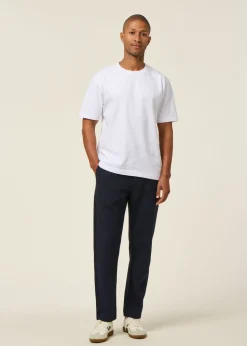 Pantalon droit léger coton bio | bleu 