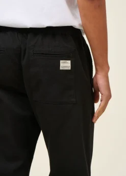 Pantalon droit léger coton bio | noir "black light travel pants - black"