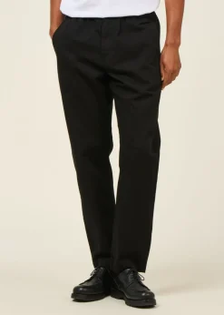 Pantalon droit léger coton bio | noir "black light travel pants - black"