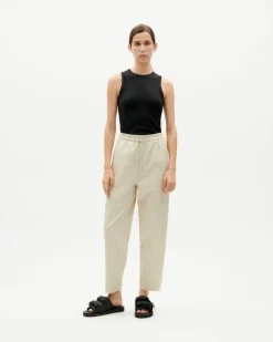 Pantalon droit léger en coton bio | beige 