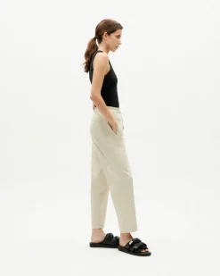 Pantalon droit léger en coton bio | beige 