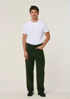 Pantalon droit velours en coton bio | vert 