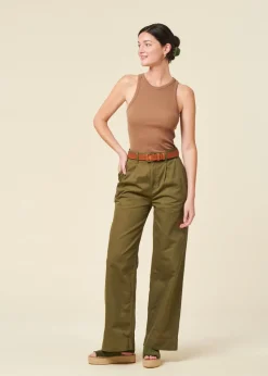 Pantalon en coton bio | kaki "suki workwear pants - olive"