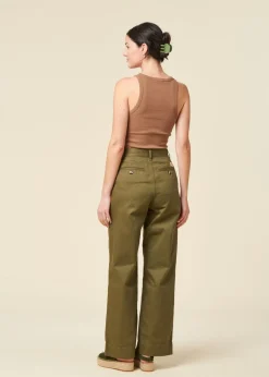 Pantalon en coton bio | kaki 