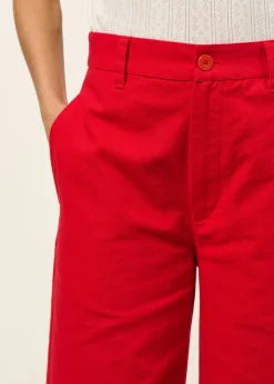 Pantalon en coton bio | rouge "clavel karina pants - red"