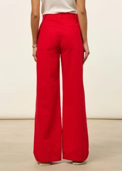 Pantalon en coton bio | rouge "clavel karina pants - red"