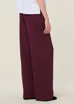 Pantalon en ecovero et matière recyclée | bordeaux "himaari - dark cranberry"
