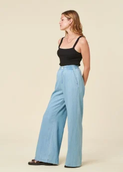 Pantalon en lin | bleu "lilian - alabama super light"