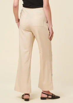 Pantalon fluide en coton bio | écru "marygold brigitte pants"