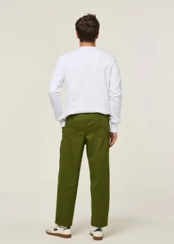 Pantalon large cargo en coton bio | vert 