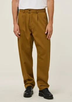Pantalon large en coton bio | marron "light oak wotan pants brown"