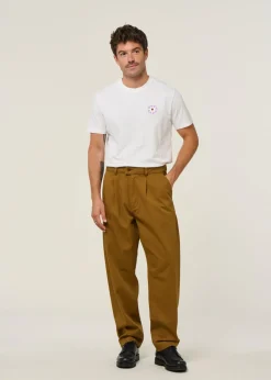 Pantalon large en coton bio | marron 