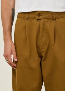 Pantalon large en coton bio | marron 