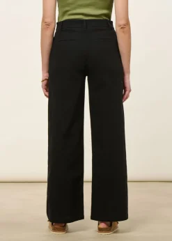 Pantalon large en coton bio | noir "black karina pants - black"