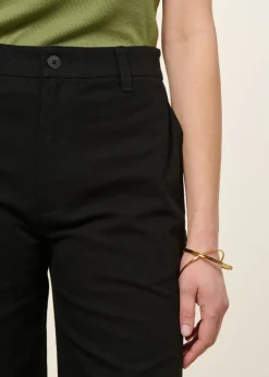 Pantalon large en coton bio | noir "black karina pants - black"
