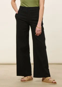 Pantalon large en coton bio | noir 