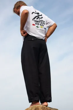 Pantalon large en coton bio | noir 
