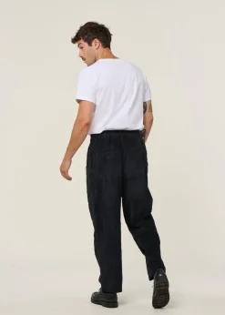 Pantalon large en velours côtelé | bleu 