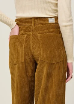 Pantalon large velours en coton bio | camel "light oak corduroy hedda pants - brown"