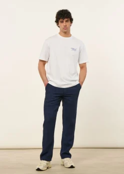 Pantalon léger en lin bio | marine "loose linen pant total eclipse"