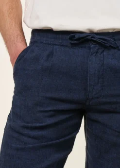 Pantalon léger en lin bio | marine 