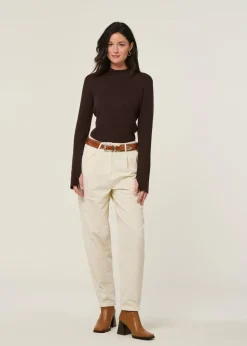 Pantalon velours côtelé en coton bio | écru "organic cotton chloe corduroy pant gots - egret"