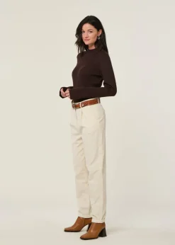 Pantalon velours côtelé en coton bio | écru "organic cotton chloe corduroy pant gots - egret"