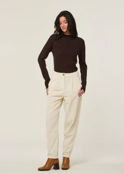 Pantalon velours côtelé en coton bio | écru 