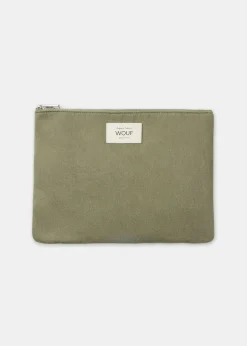 Pochette en coton bio | vert "sunset pouch kaki"