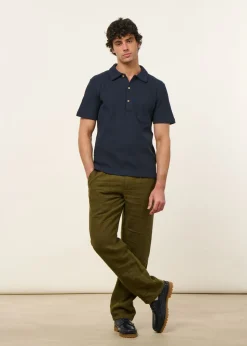 Polo en coton bio piqué | marine - canning
