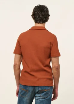 Polo en coton bio piqué | rouille 