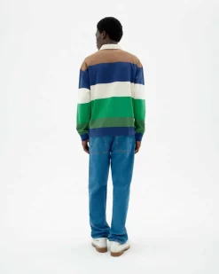 Polo manches longues en coton bio | rayé 