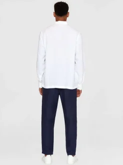 Polo manches longues en lin bio | blanc 