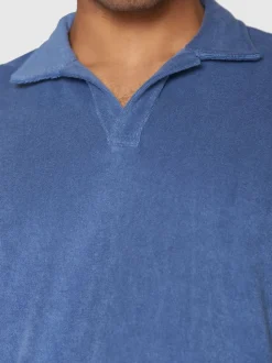 Polo éponge en coton bio | bleu 