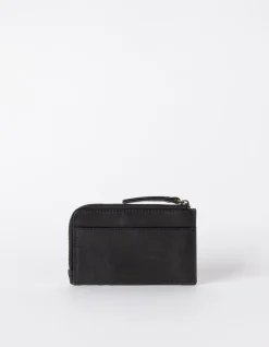 Portefeuille en cuir certifié | noir "lola - black classic leather"