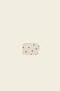 Porte-monnaie en coton bio | pois écru