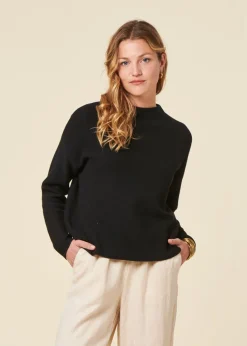 Pull ample en coton bio | noir "merinaa links links black"