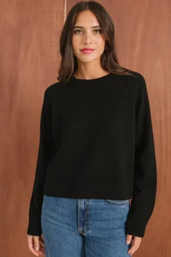 Pull boxy en laine mérinos recyclée | noir