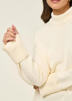 Pull col haut en coton bio | écru 