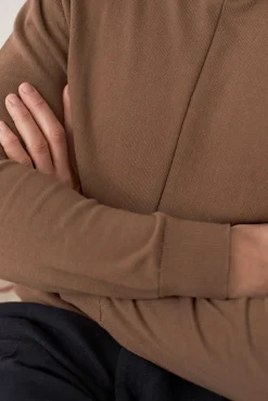 Pull col roulé en coton bio | camel "avid rollneck jumper - eco camel"