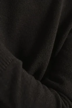 Pull droit en laine mérinos recyclée | noir
