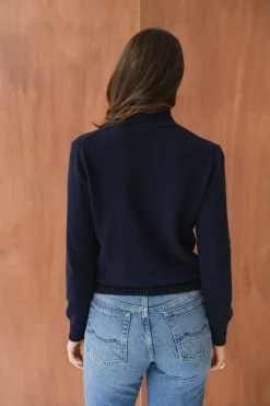 Pull en cachemire recyclé | marine 