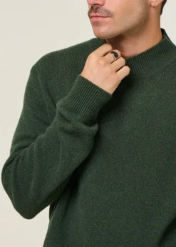 Pull en cachemire recyclé | vert "clemente - verde muschio"