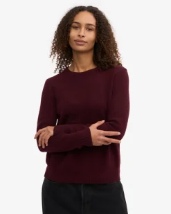 Pull en laine mérinos recyclée | bordeaux "oxblood red"